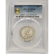 AUSTRALIA 1933 . ONE 1 SHILLING . PCGS XF40